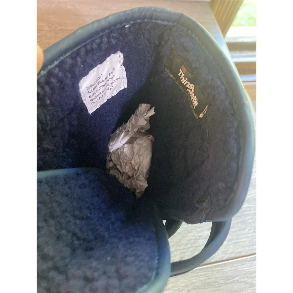 Falls Creek‎ Infant Sz 7 Snow Boots Dk Blue Thinsulate NWT